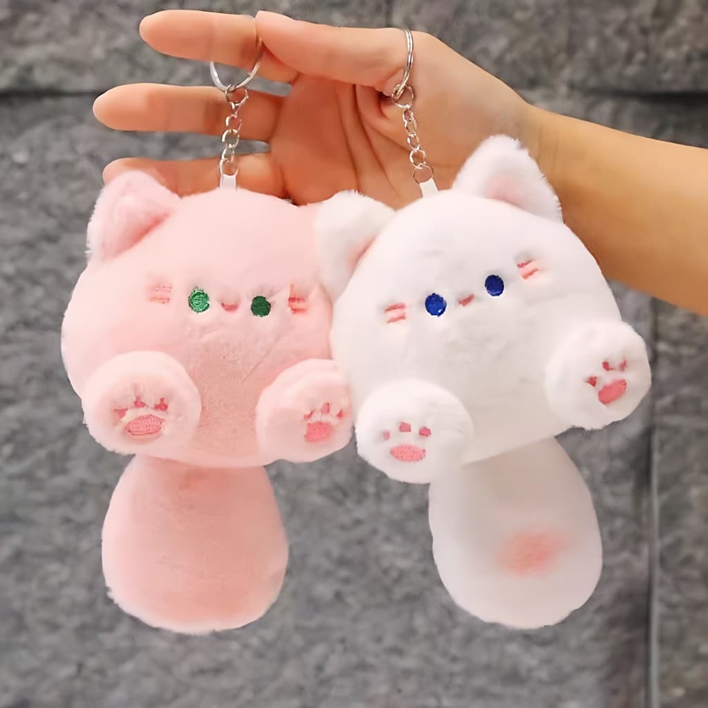 Crianças mochila pingente bonito gato chaveiro brinquedo de pelúcia menina saco ornamentos pequena boneca estudantes