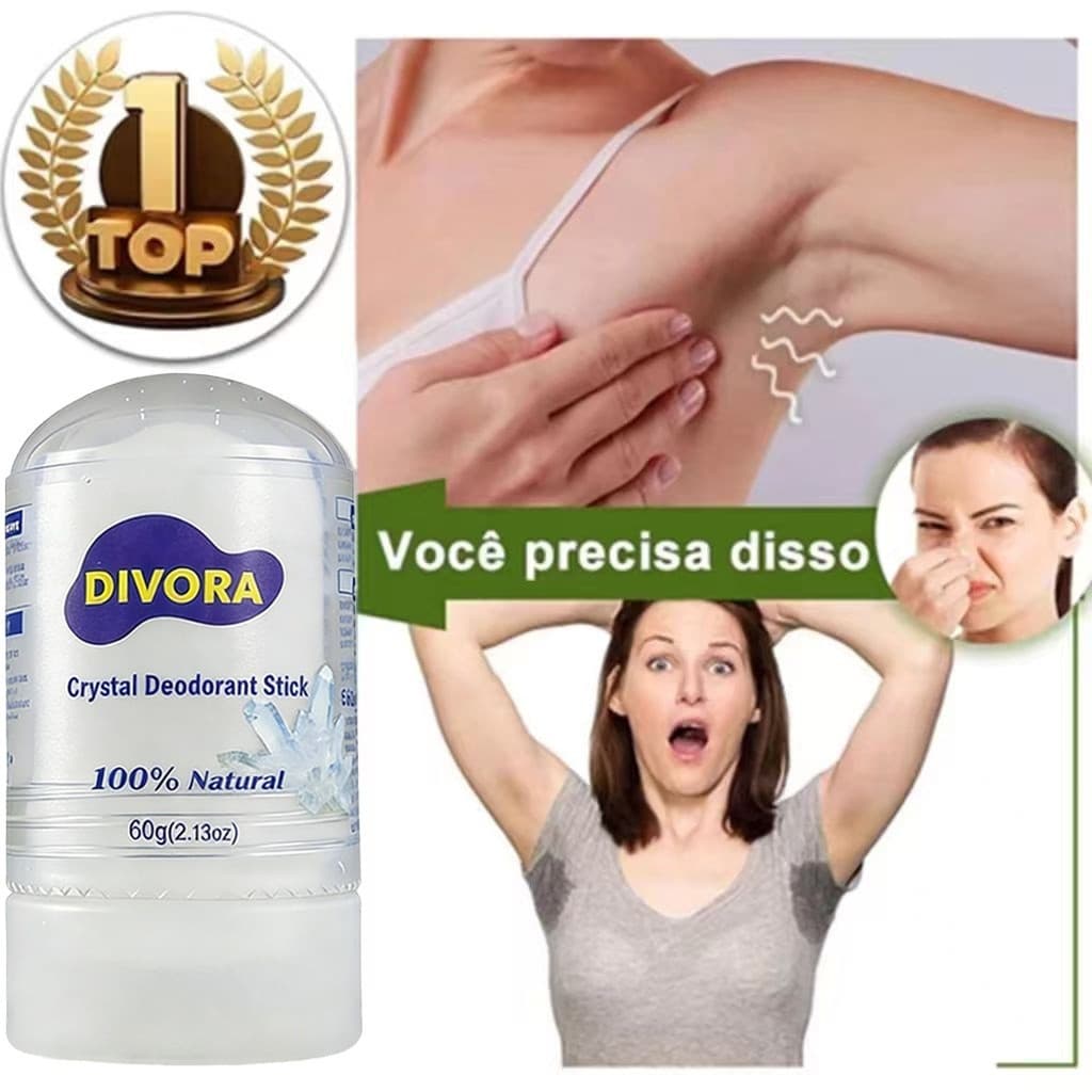 Desodorante natural Cristal/Pedra (60g) Pode passar em todo o corpo para melhorar o odor corporal