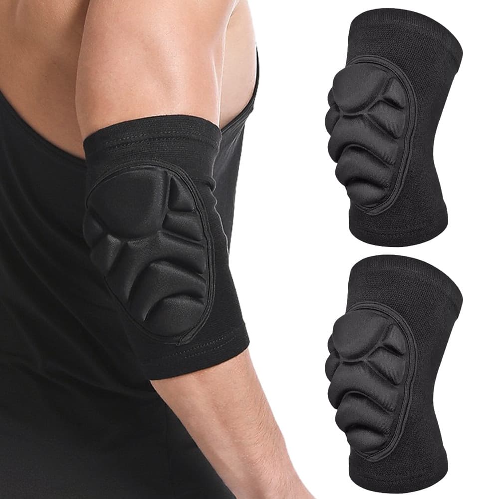 1 par de cotoveleiras elásticas, equipamento de proteção esportiva, cotoveleiras de malha de esponja A5ZR