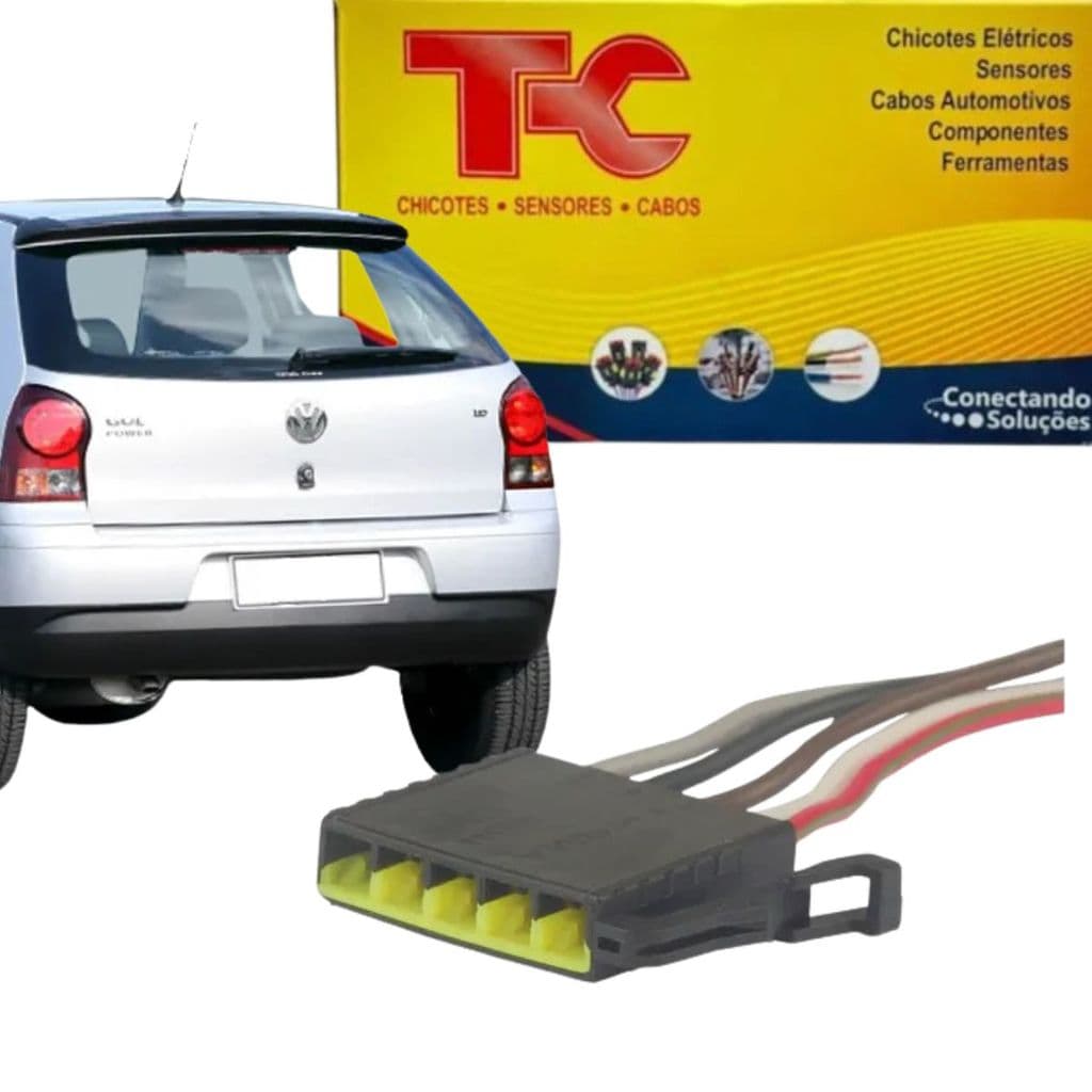 Chicote Conector Lanterna Traseira 5 vias para VW Volkswagen Gol G2 / G3 / G4 (TC CHICOTES TC105.1192)