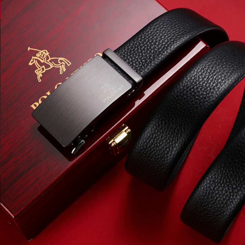 Paul Meist estilo britânico cinto masculino fivela automática cinto High-End negócios primeira camada calças de couro ci