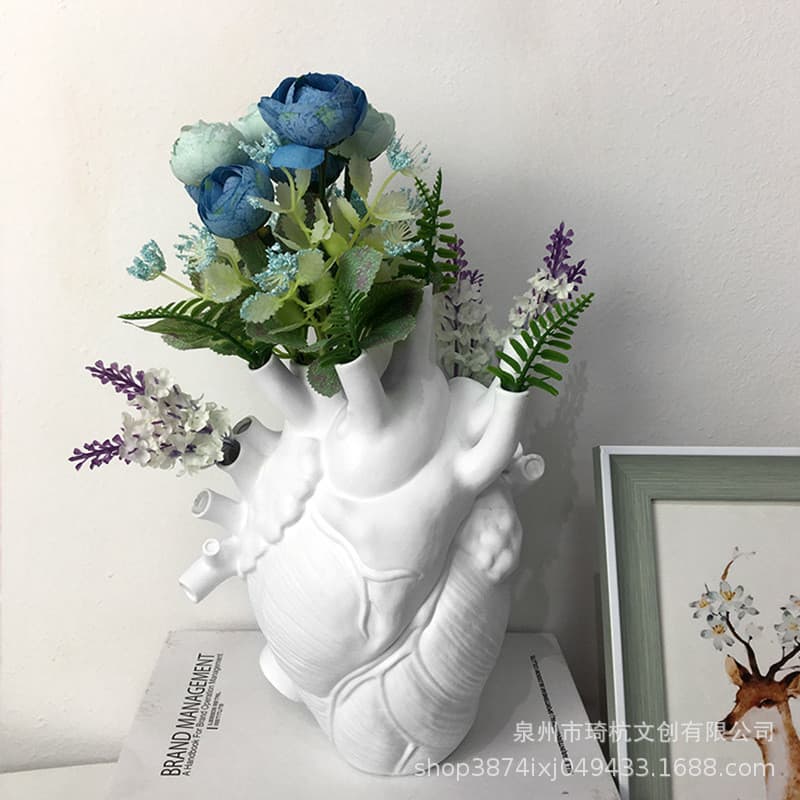 Vaso de coração arranjo de flores nicho modelo artístico ornamentos flores secas Tanabata Festival presentes amor em flo