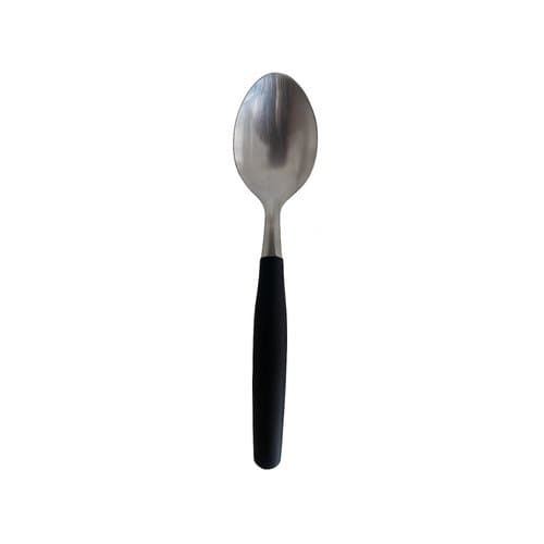 Kit 6 Colheres Mesa Inox Duravel Cabo Preto Linha Mato Grosso Utensilios Cozinha