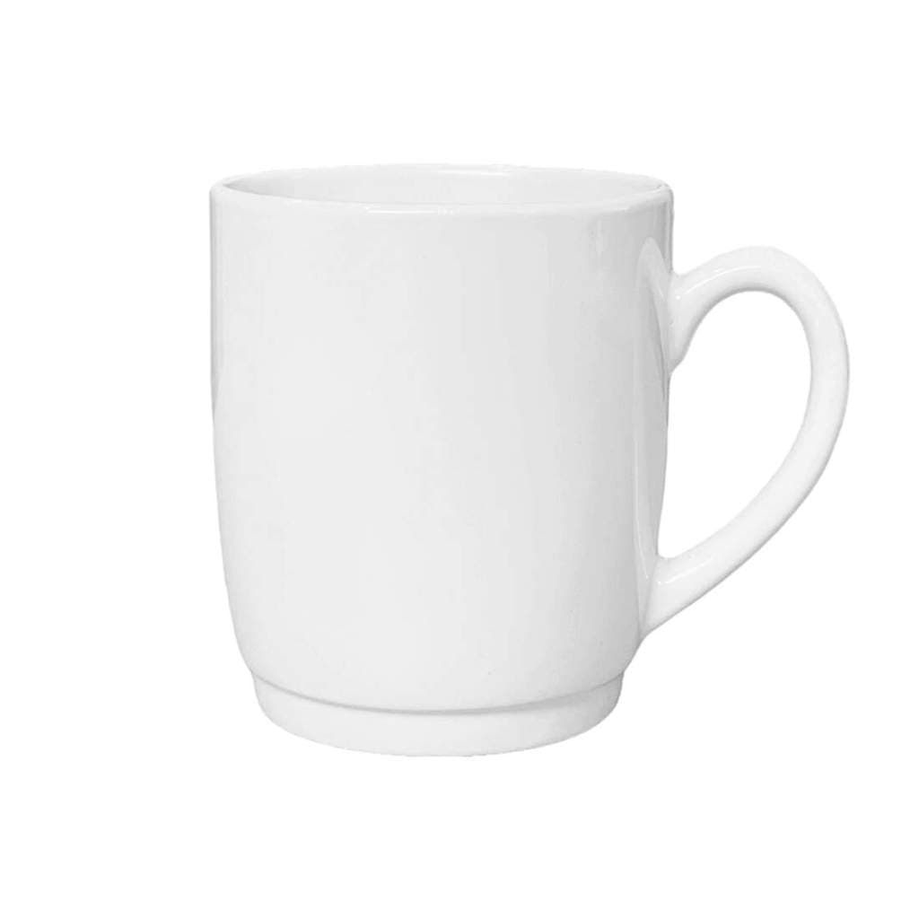 Caneca de Cerâmica Branca s/ Tampa e Base de Silicone - 325ml