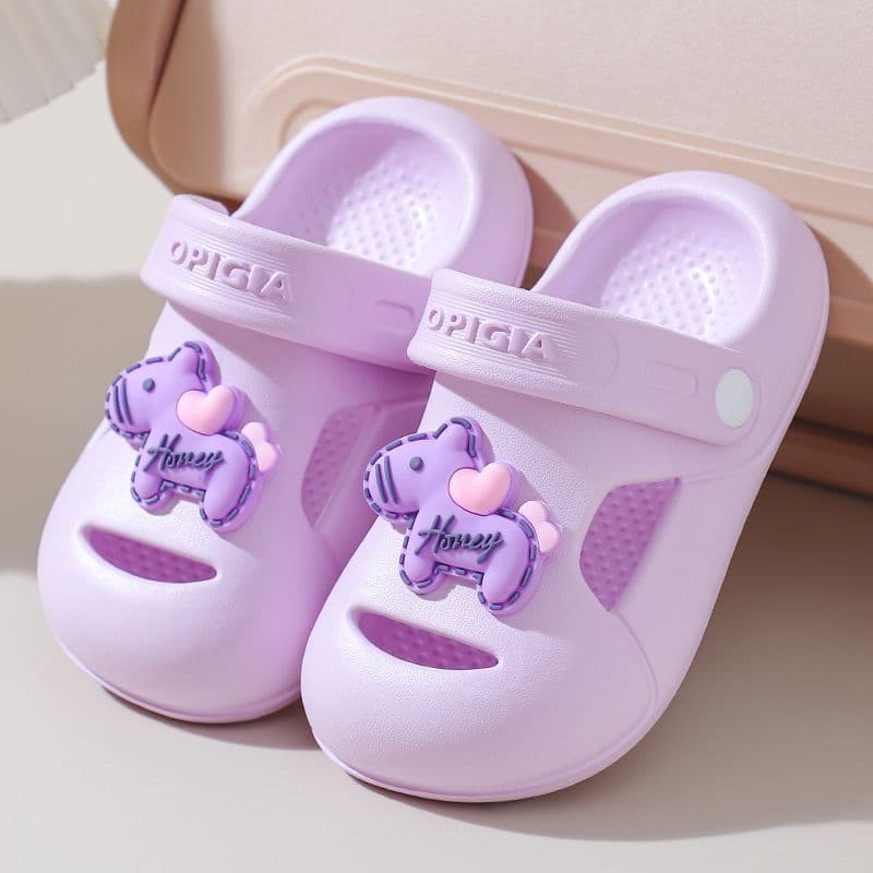 Crianças chinelos meninas buraco sapatos verão novo estilo dos desenhos animados bonito interior antiderrapante sola mac