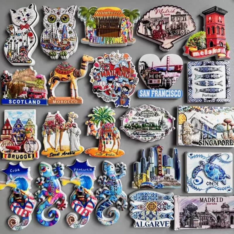 Ímãs de Geladeira Filipinas Malaca Marrocos Arábia Saudita Cuba Venezuela Escócia Croácia Tailândia Portugal Chicago Bar