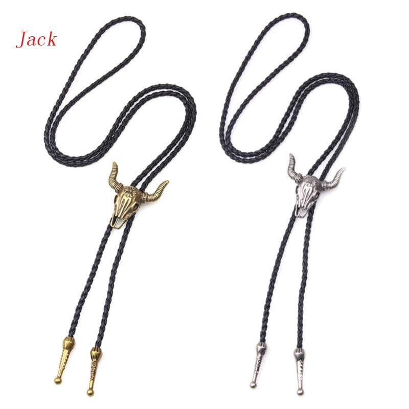 Colar com pingente de cabeça de vaca vintage, gargantilha de cowboy, acessório para cinto e gravata.