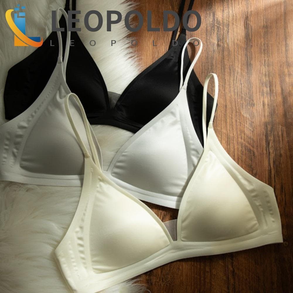Sutiã LEOPOLDO Satin Wireless Deep V , Fino Justo Para Mulheres , Sutiãs Sem Costura À Prova De Choque Rastros