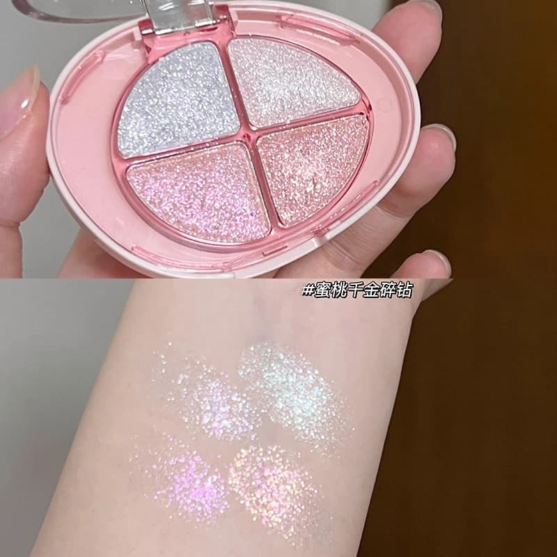 Paleta de sombras de quatro cores palma nicho portátil terra cor paleta de sombras feminino fosco perolado diário