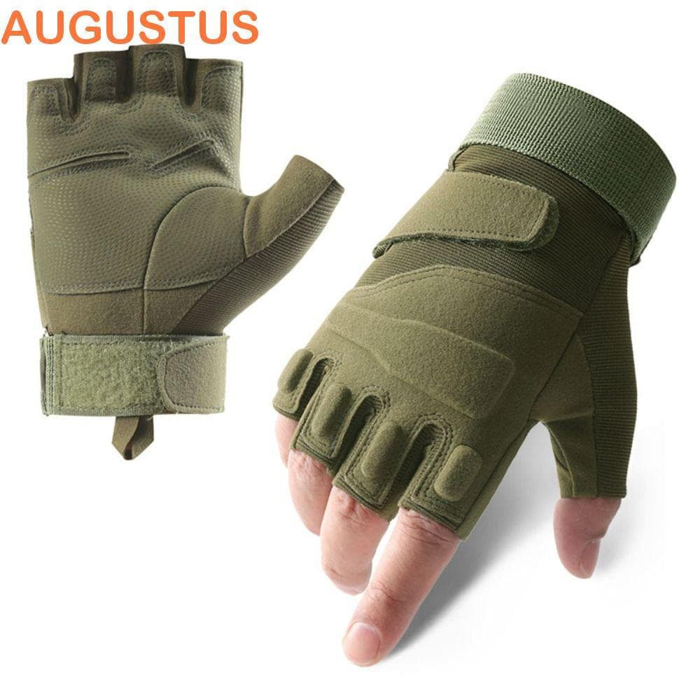 Luvas De Corrida AUGUSTUS , Vintage De Couro De Cabra Para Motocicleta Antiderrapantes Sem Dedos Meio Dedo