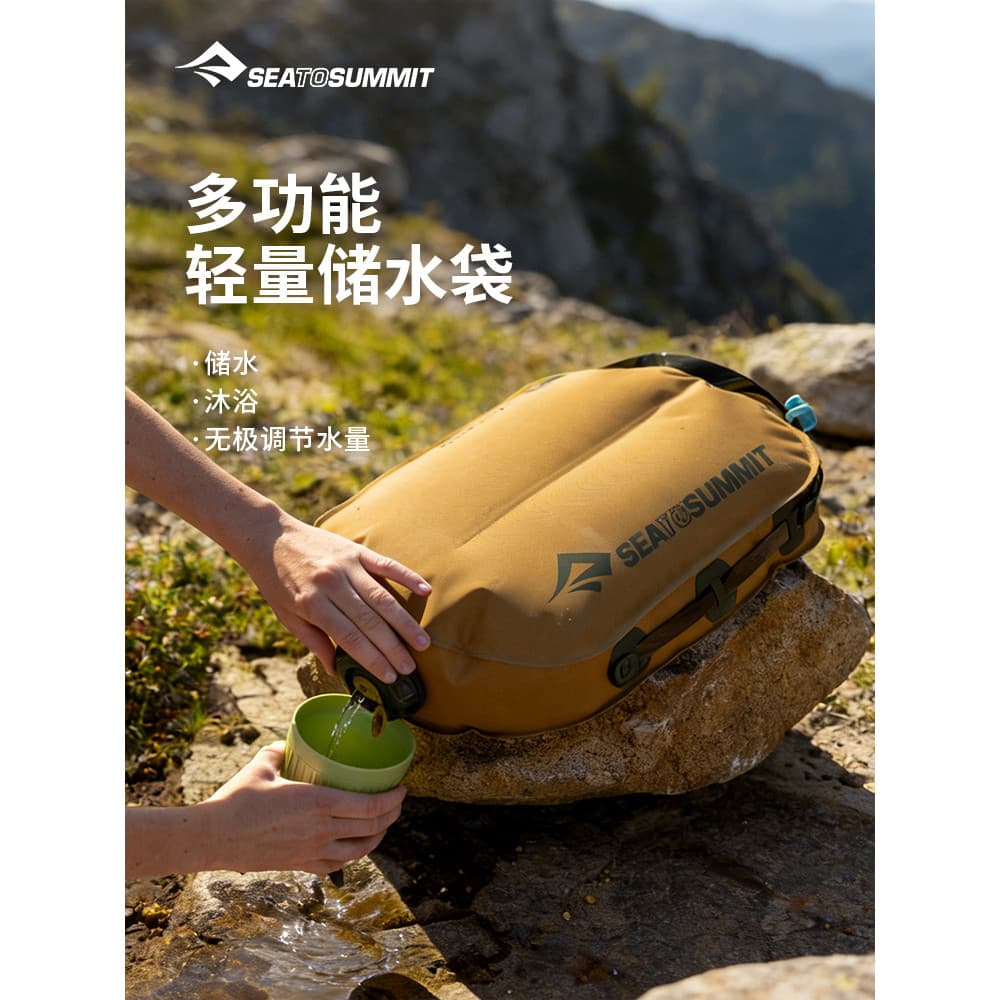 Seatosummit Bolsa de água ao ar livre de grande capacidade portátil dobrável para acampamento Bolsa de armazenamento de