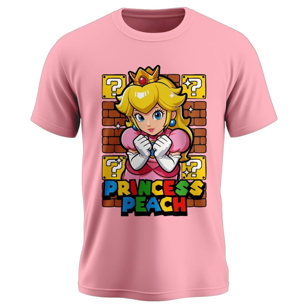 Camiseta camisa blusa Princesa Peach Mario Bros Infantil & Juvenil ALTA
