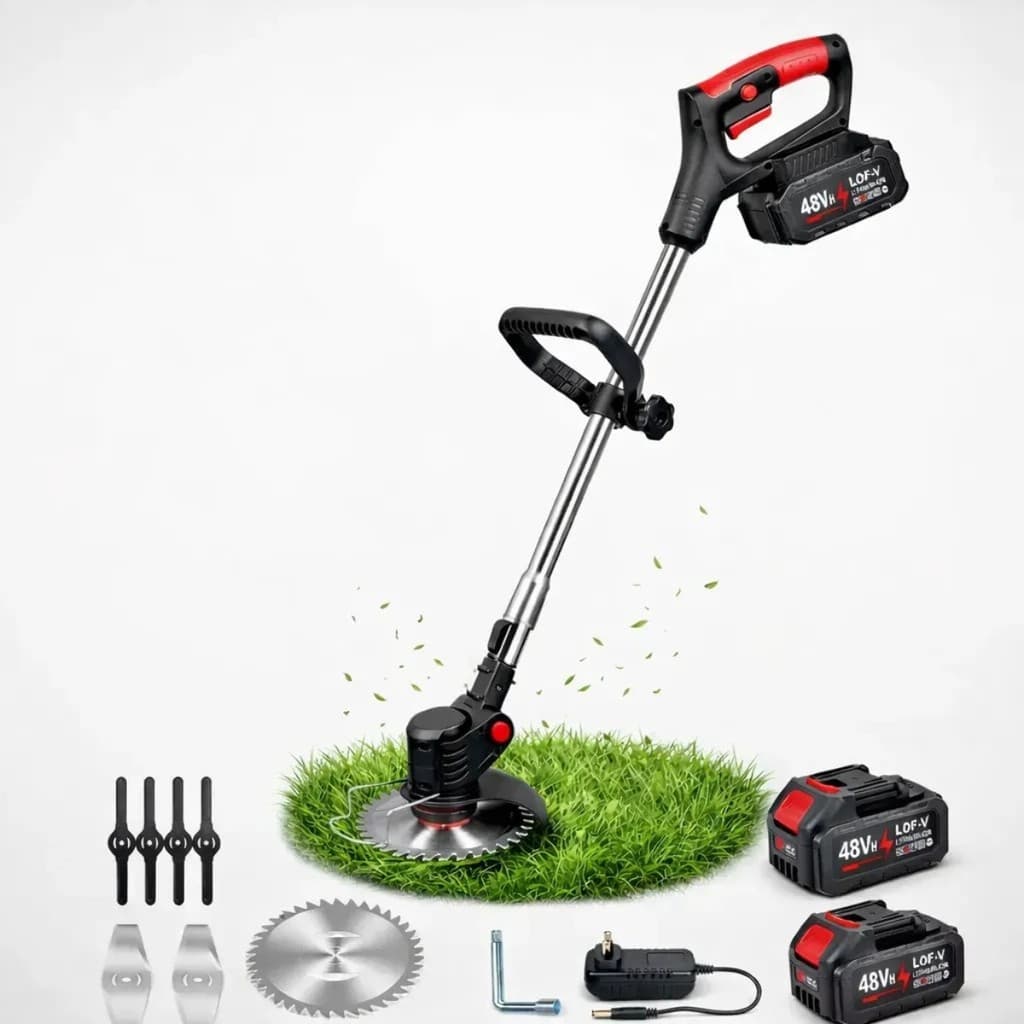 Roçadeira Aparador De Grama Sem Fio 48v Bateria Completo