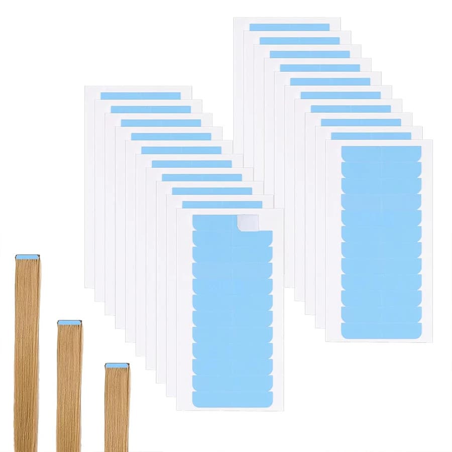 60/120/240 Pçs Dupla Face Fita De Extensão De Cabelo Adesivo Substituição Peruca Azul Abas Para Extensões Ferramentas De