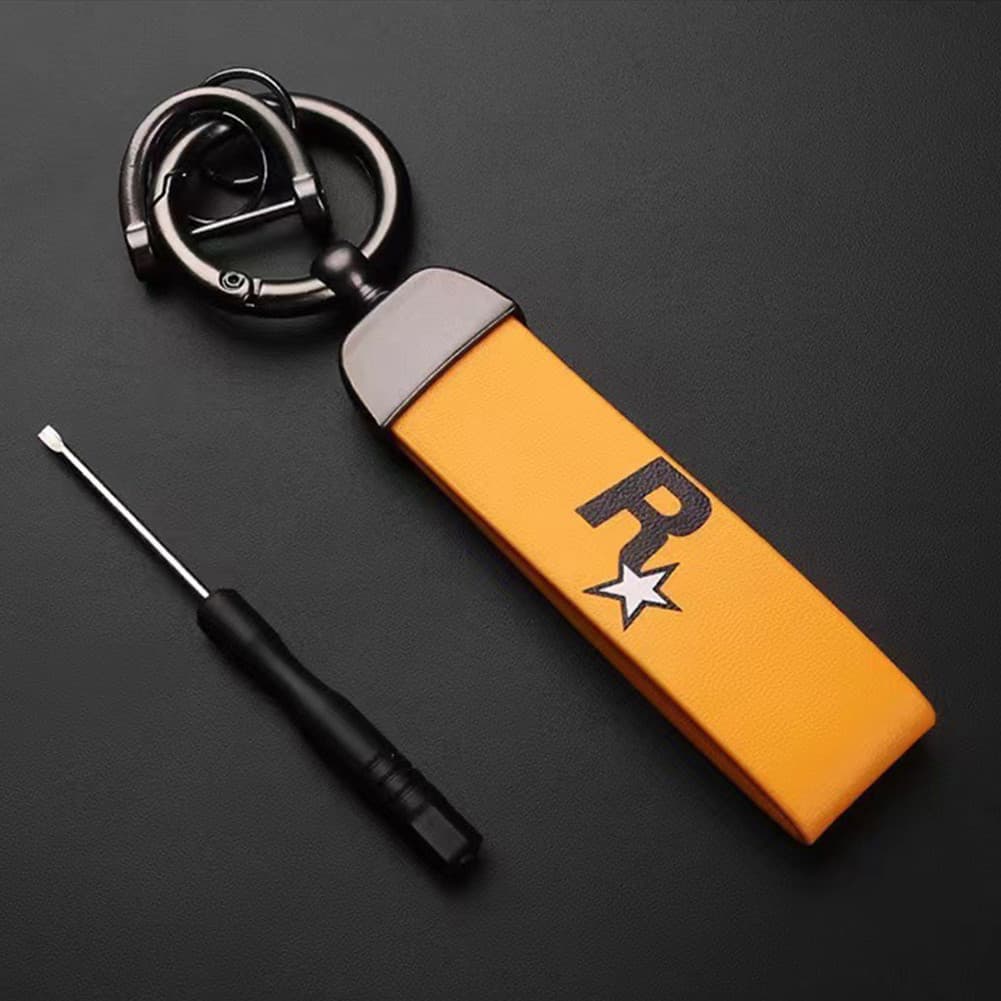 Chaveiro de Nylon TK para Suporte de Chaves Multi-Pendente Amarelo Jogo GTA Auto 5 Fã H4T3