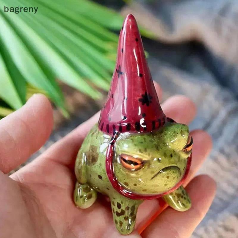 [bagreny] Estátuas De Sapo Para Chapéu De Jardim Estátua Pequeno Estatueta De Resina Escultura De Arte De Quintal Ao Ar