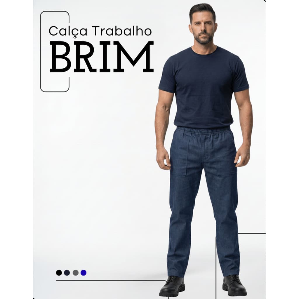 Calça Brim Uniforme Profissional Envio Imediato Serviços