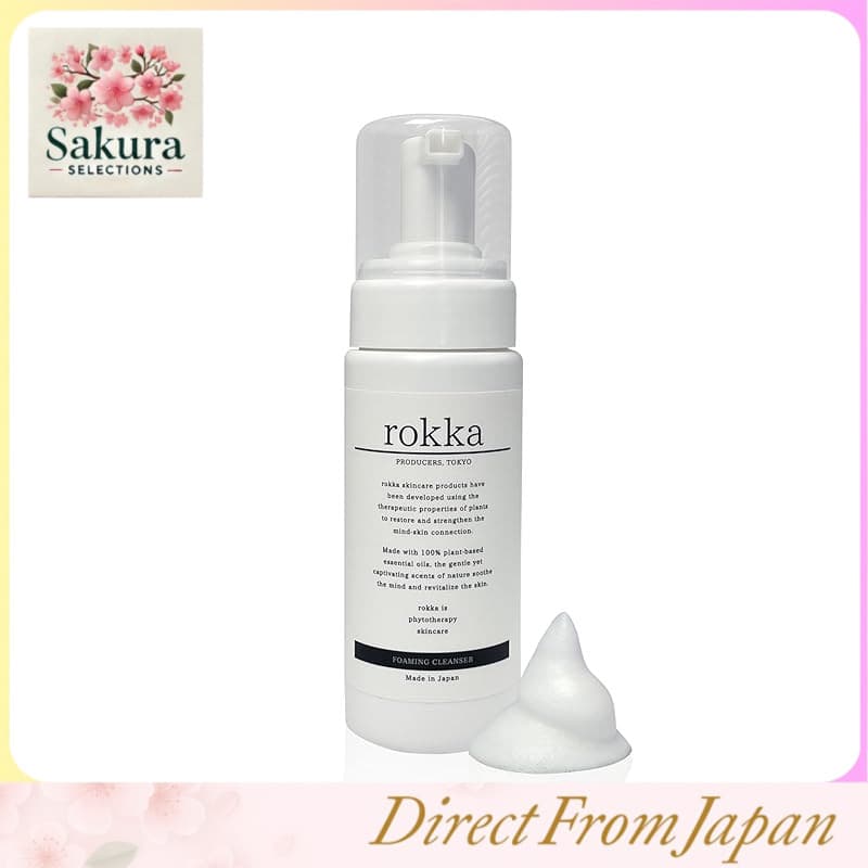 Espuma de Limpeza Facial Rokka, Espuma de Limpeza Facial para Poros Dilatados e Cravos, Sem Dupla Limpeza, Remove Maquiagem, Ceramida, Pele Seca, Pele Opaca, Pele Sensível, Queratina, Sebo, Ácido Hialurônico, 150ml