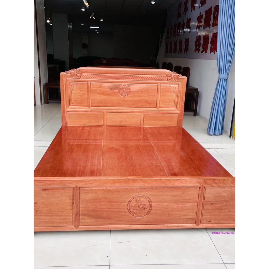 Mogno abacaxi grade madeira grande pé cama jacarandá cama grande 1.5m 1.8M cama de madeira maciça mogno cama de casal ve