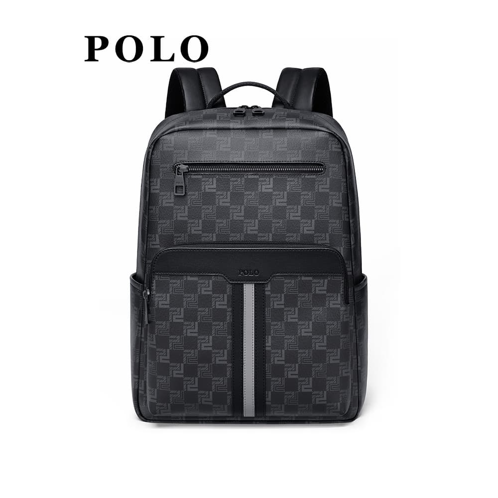 Polo mochila masculina 2025 novo estilo de negócios moda na moda estilo britânico impresso mochila masculina 52cm saco d