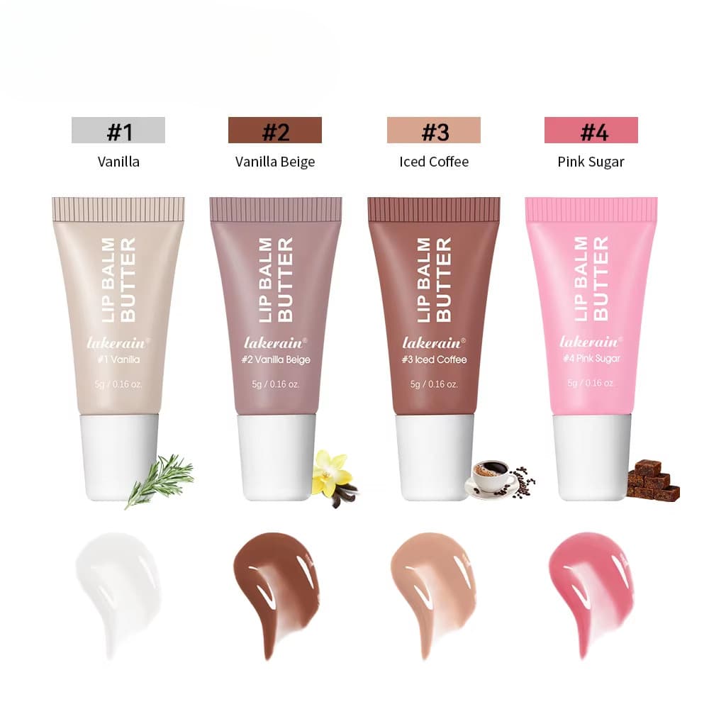 Mini Conjunto De Bálsamo Labial Com Manteiga De Verão , De 4 Peças Para Hidratar E Óleo Brilhante , Clareia As Linhas Do