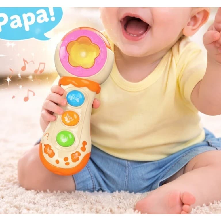 Microfone Infantil Musical Brinquedo Som Portátil Karaoke Diversão Criança Luz Estimula Audição Voz