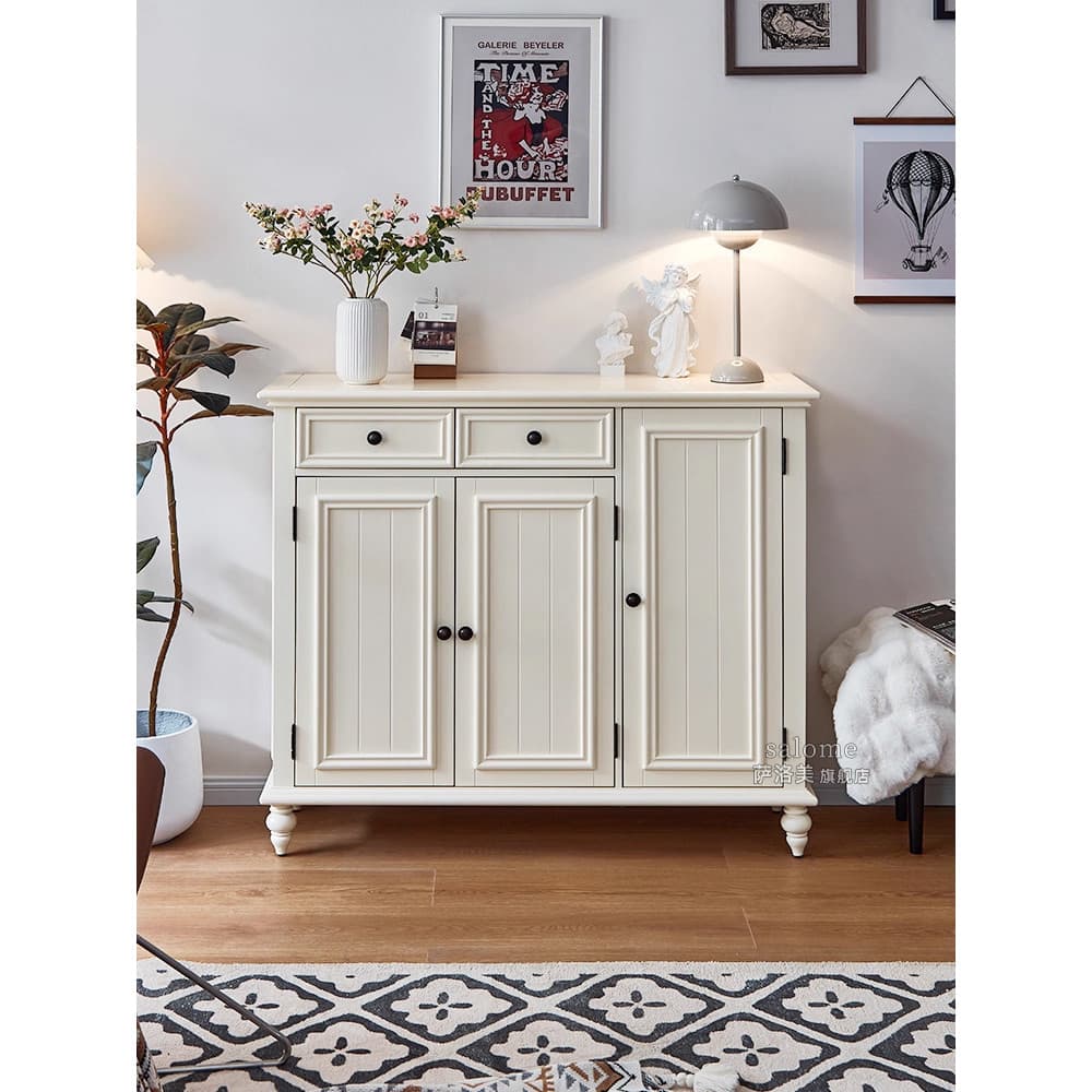 Salo americano armário de sapatos de madeira maciça simples e moderno branco entrada de porta doméstica integrada grande