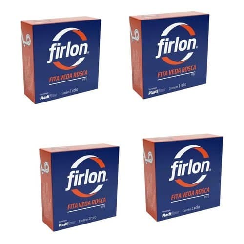 Kit 4 Fita Veda Rosca 18mm X 50 Metros Firlon Branco