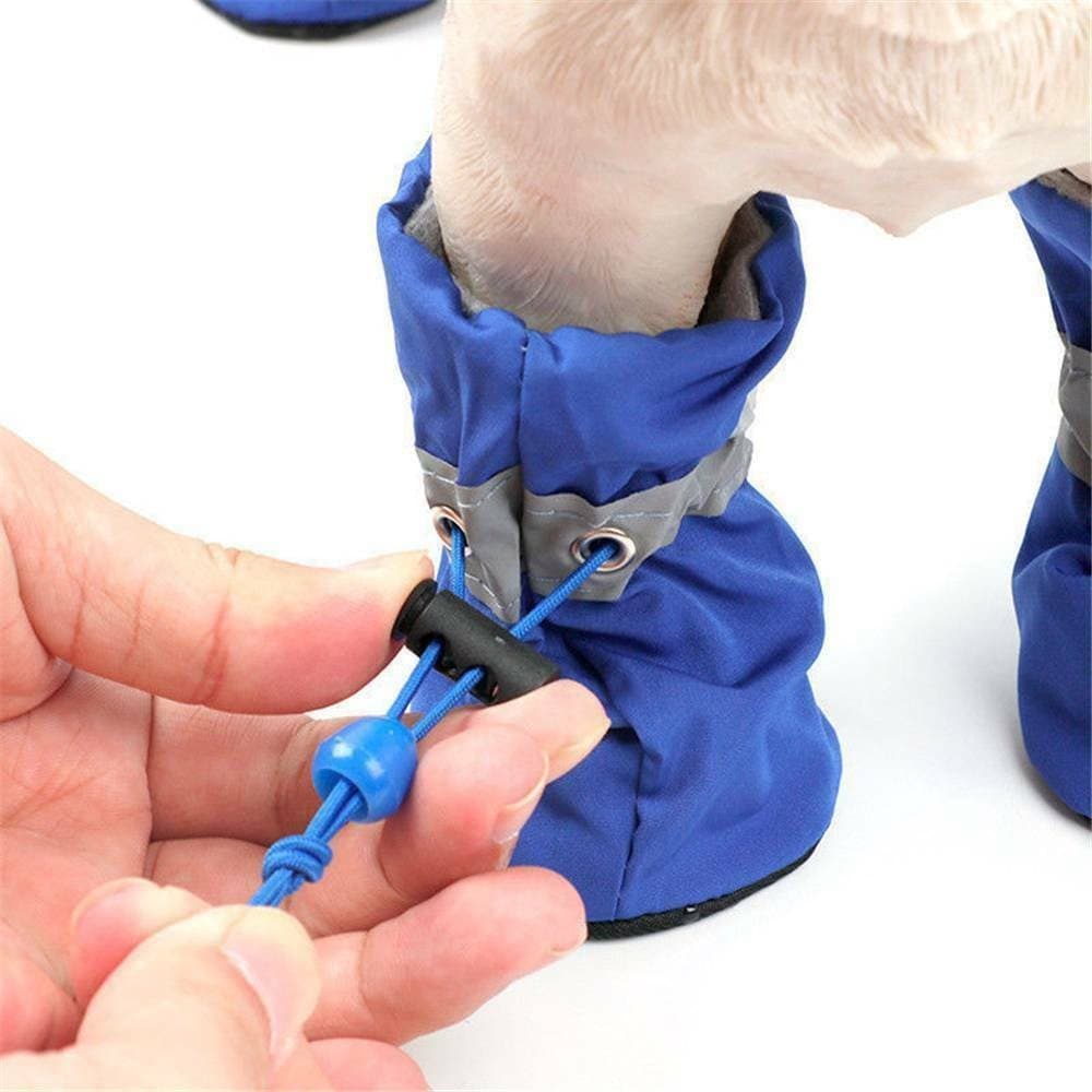 4Pcs Botas Anti-Derrapantes Impermeáveis Para Animais De Estimação/Gato/Filhotes De Chuva