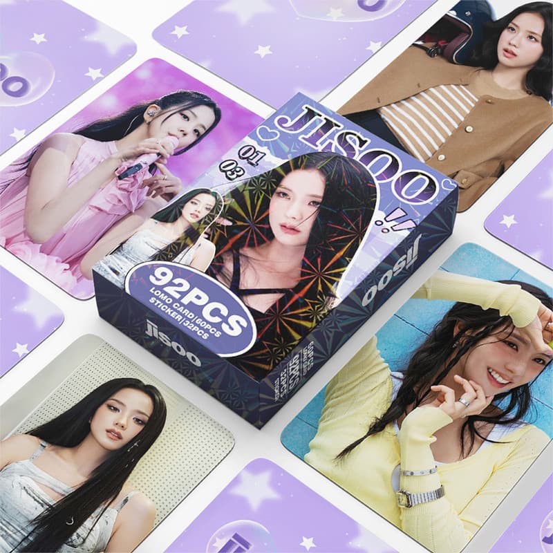 92 Unidades/Caixa BLACKPINK JISOO Photocards KPOP LOMO Cartão De Coleção De Adesivos