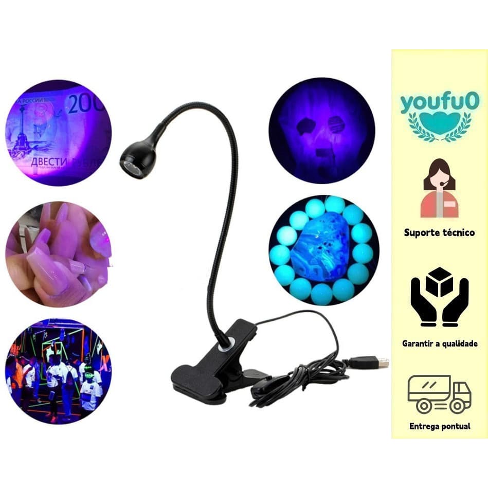 Candeeiro de mesa para Manicure com clipe ultravioleta/ultravioleta.