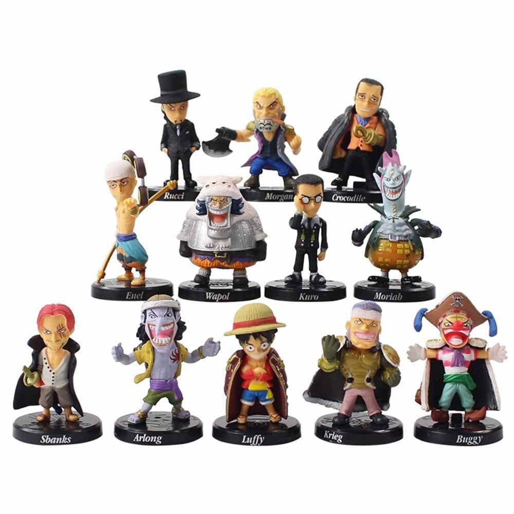 Conjunto de 12 peças de figuras de ação de PVC do anime One Piece, modelo colecionável, Luffy, Sabo, Rei dos Monstros, K