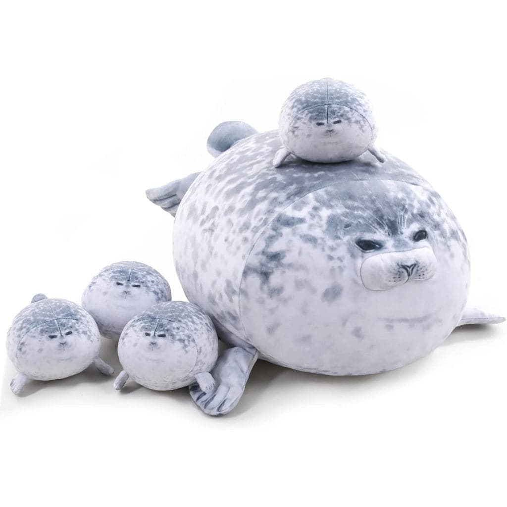 Almofada de foca gordinha TOYSYM, brinquedo de pelúcia foca do amor, com 4 brinquedos de pelúcia para bebês dentro, brin