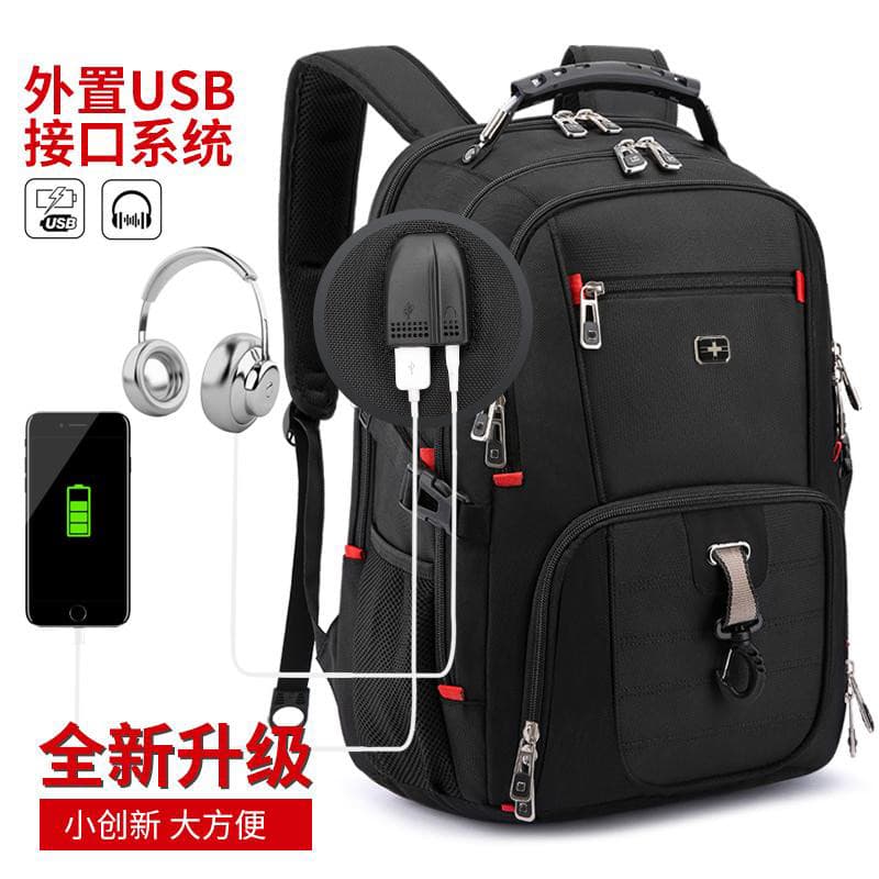 Mochila suíça masculina 58cm, bolsa para Laptop, escola secundária, estudante, grande capacidade, bolsa de viagem de neg