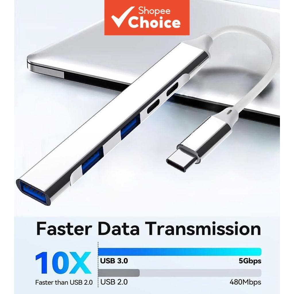 Transferência de Dados de Alta Velocidade 5 em 1 USB SATA para Tipo-C 3.0 HUB de Alumínio para MacBook Adaptador