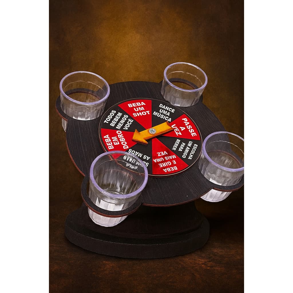 Jogo Roleta Beba Drink - Vira Vira Shot Copo 50 Ml
