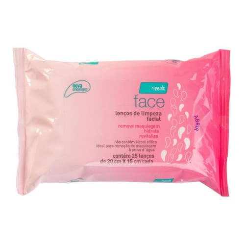 Lenço Demaquilante Para Limpeza Facial Needs Face 25un