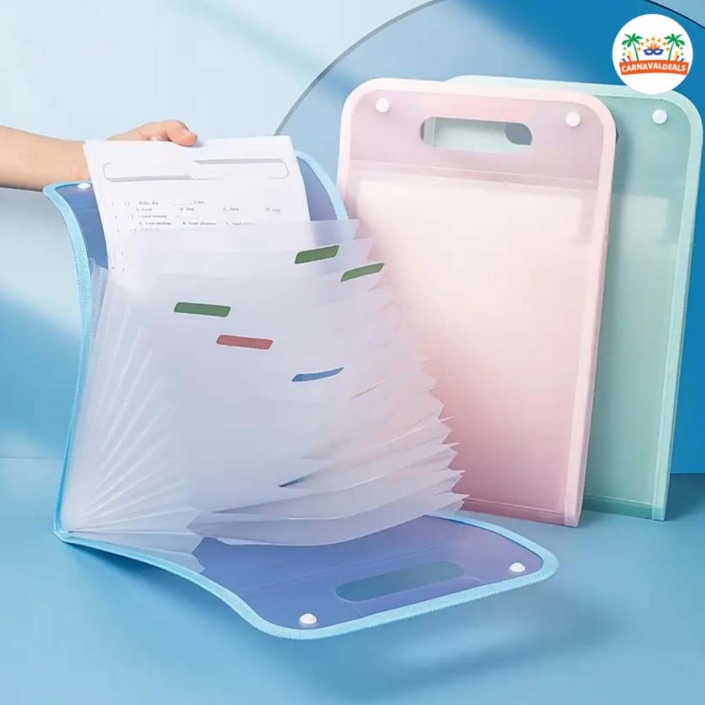 Pasta Organizadora Sanfonada com Prancheta, Papel Offset de Alta Qualidade