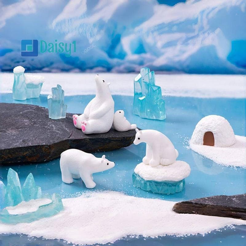 Daisy1 1 Pc Simulação Miniatura Glacier Urso Polar Selo Boneca Ornamento Acessórios De Jardim De Fadas Decoração De Casa