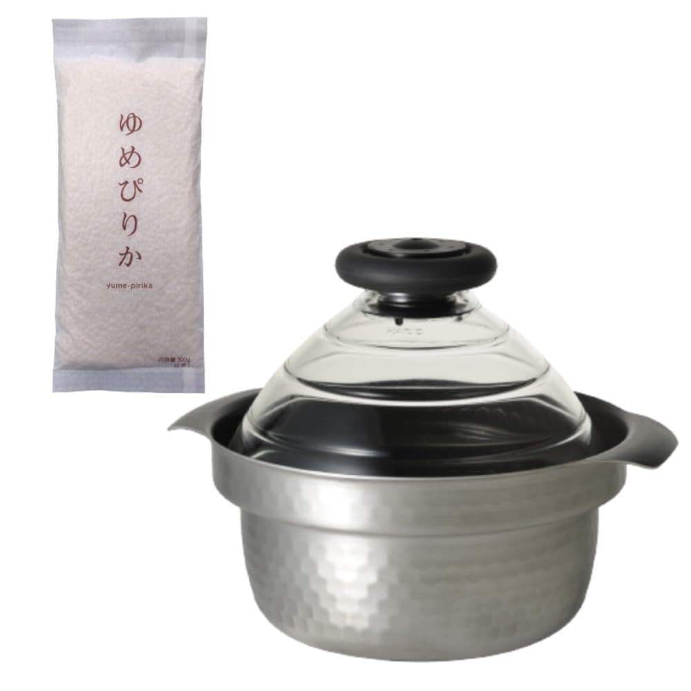 Hario GIS-200 tampa de vidro para panela de arroz IH, Yukihira & Yumepirika 2 xícaras 300g