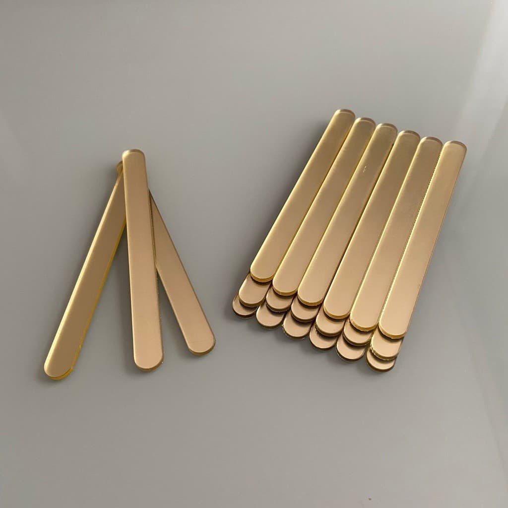 Palito Acrílico Dourado 12 cm KIT (10 unidades)