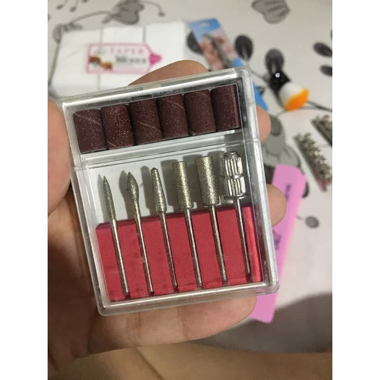 Kit 6 Brocas + 6 Lixas Para Lixa Elétrica / Para Manicure