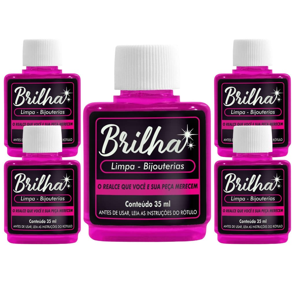 Limpa Bijuterias 35ml 5 Unidades - Liquido para limpar Bijuterias Atacado