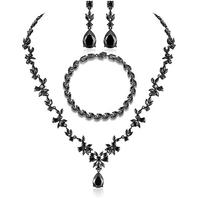 Conjunto De Joias Para Mulheres , Colar Pendurado Brincos Pulseira Com Zircônia Cúbica AAA Branca , De Festa De Casament