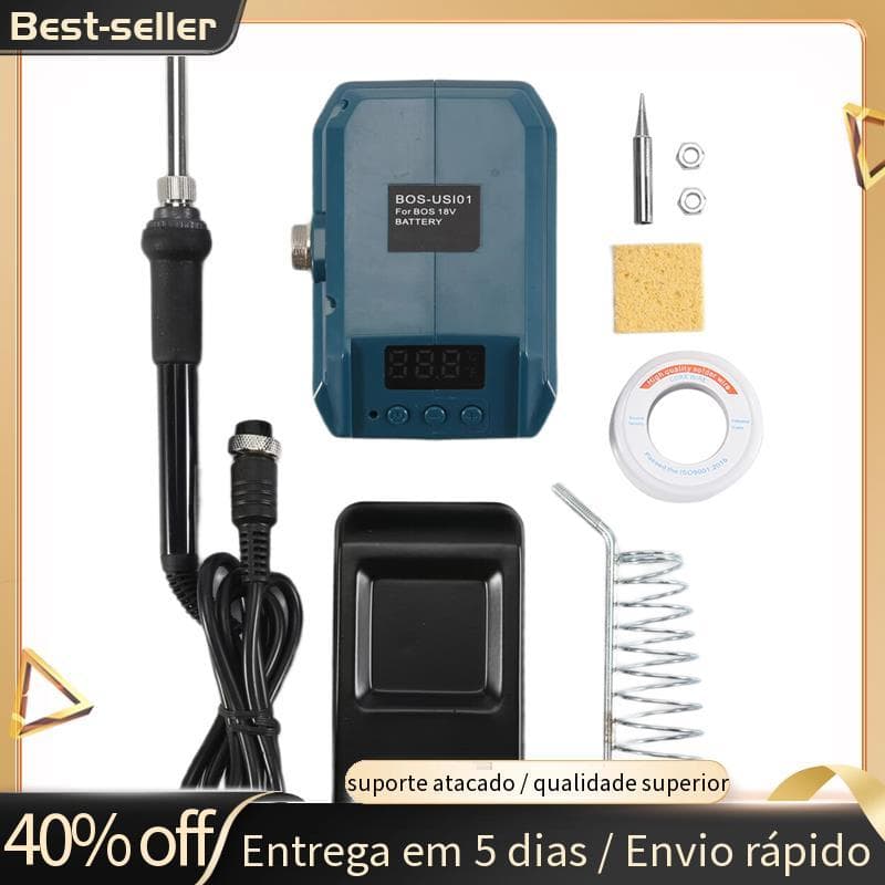 Ferro De Solda De Bateria Para Profissional De Sistema De 18 V , Sem Fio De 60 W Com Temperatura Ajustável
