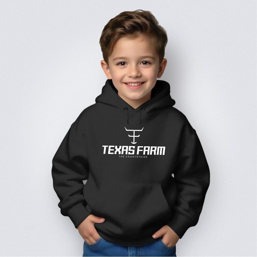 Moletom Infantil Bolso Canguru Gola Careca Texas USA Agro Country Farm Campo Capuz Envio em 24H