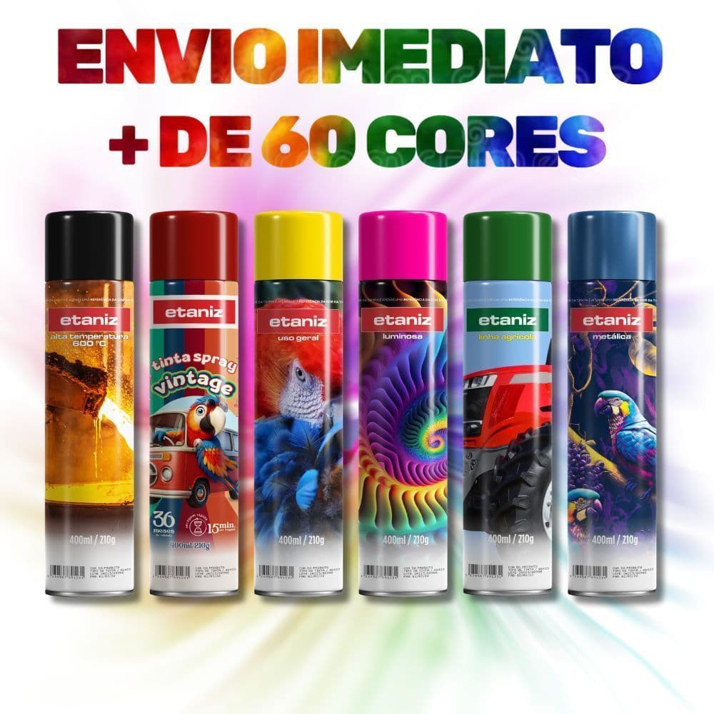 Tinta Spray de uso geral todas as cores 400ml - Etaniz