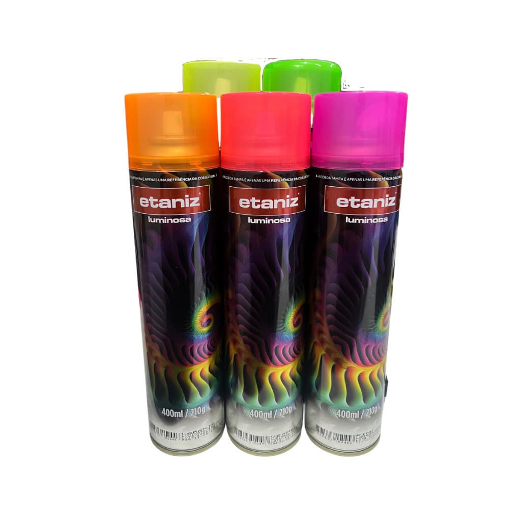 Tintas Spray Neon Luminoso Etaniz Premium 400ml 250gr ok