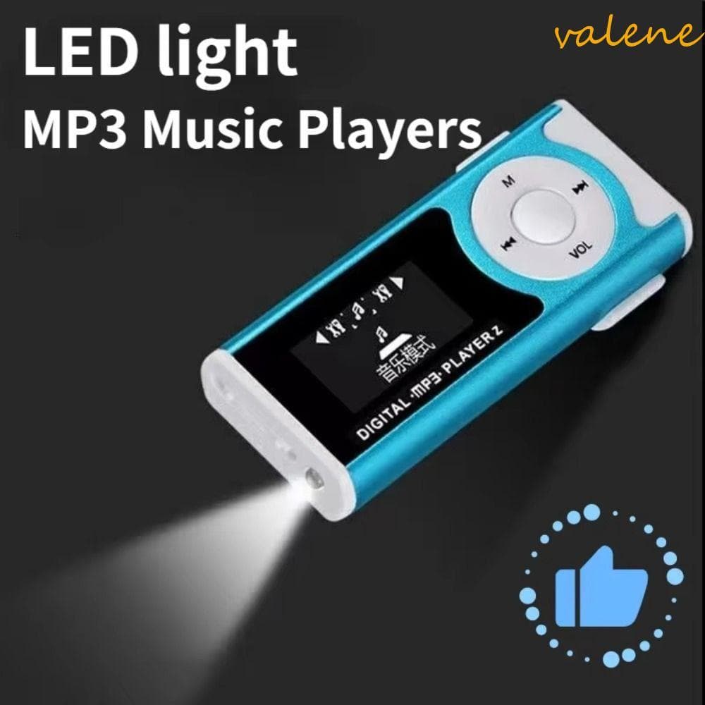VALENE Mini Reprodutor De MP3 Portátil , Slot Para Cartão Com Tela LCD USB MP3 Music Players , Walkman De Estudante Fino