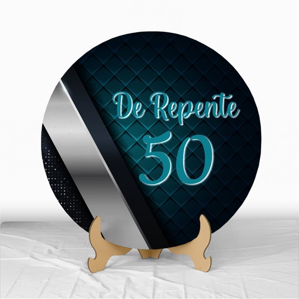 Capa Painel Pequeno Redondo 50x50 Festa De Repente Decoração Aniversário Comemoração Veste Fácil